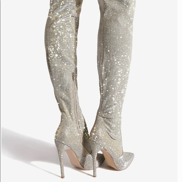 Gold Stiletto Heeled boot - Picture 3 of 7